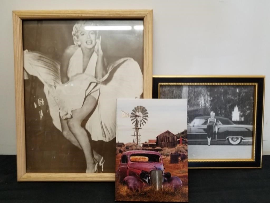 Marilyn Monroe pictures and a light up canvas