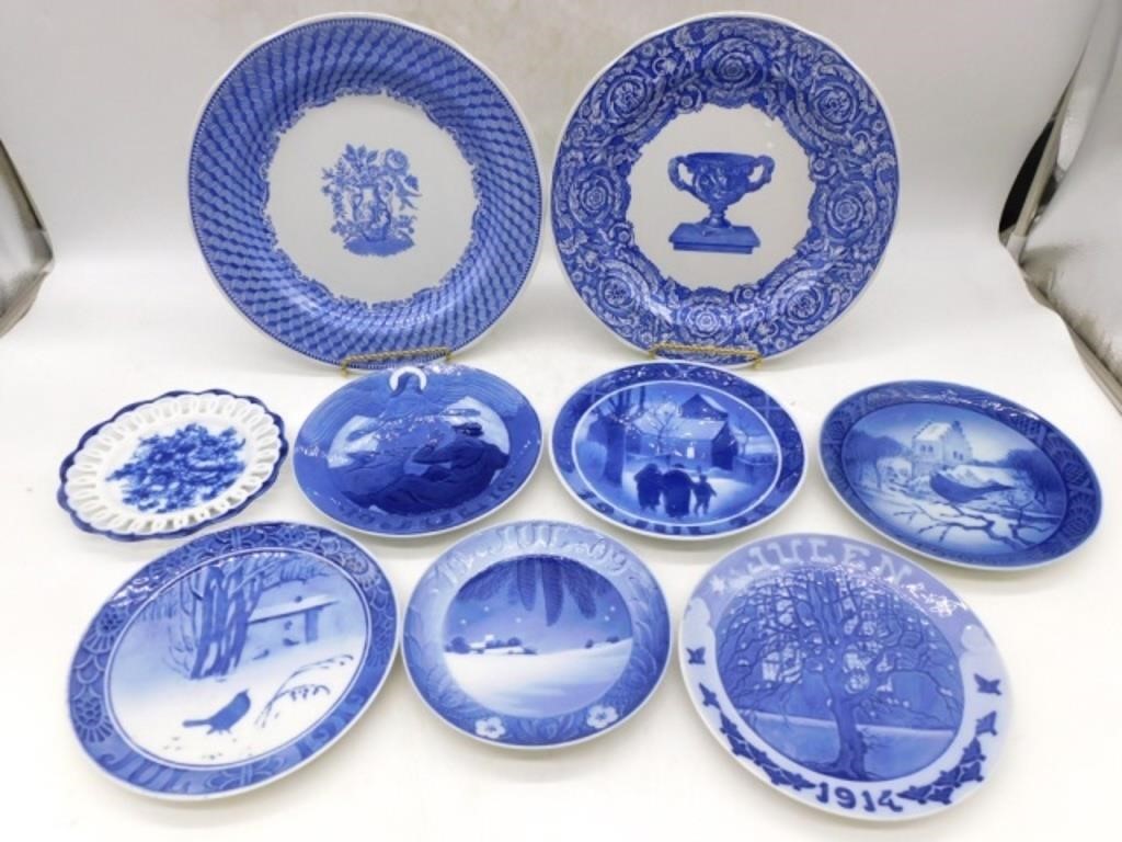 The Spode Blue Room and Royal Copenhagen Plates.