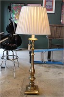 TALL BRASS CANDLESTICK FLOOR LAMP