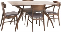 CK Home Curved Leg Dining table  Walnut/Grey