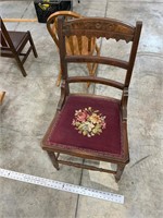 antique needlepoint chair