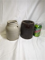 Vintage Stone Ware Wire Bail Jars 6" tall