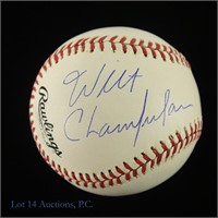 Wilt Chamberlain Signed Rawlings MLB Baseball