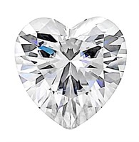 2.0ct Unmounted Heart Cut Moissanite Diamond