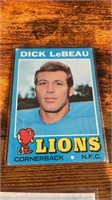 1971 Topps Football Card Dick LeBeau Lions