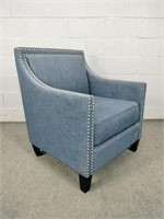 Modern Upholstered Armchair W Metal Accents