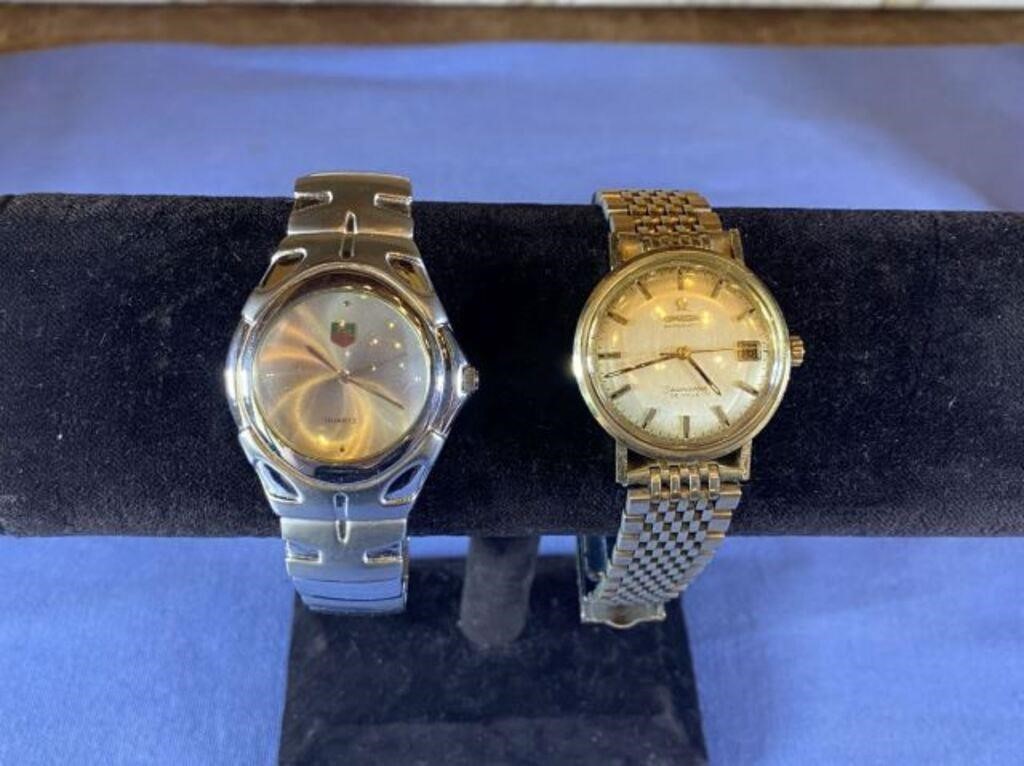 (2 PCS) MENS WATCHES - 1 OMEGA IS 14K GOLD FILLED