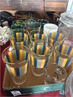 Flat of Colored Drinking Glasses