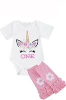 BABY GIRLS 1ST BIRTHDAY ROMPER WITH LEG WARMERS