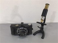 Vintage Camera & Toy Microscope -as is