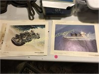 LOT OF THREE VINTAGE SHIP PRINTS AND EIGHT