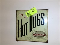 Hot Dog Metal Sign  11 1/2 sq.