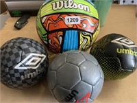 3 mini soccer balls/1 volleyball