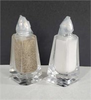 Vintage Pair of Heavyweight Clear Cut Glass Salt