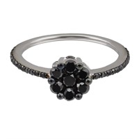 14k White Gold 0.65ct Black Diamond Ring