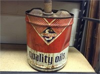 Vintage 5 Gal Skelly Quality Motor Oil Can