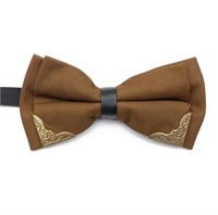 Mens Pre-tied Golden/Silver-Metal-Edged