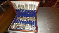 chest of silver plated utensils