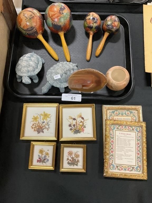 Dried Floral Art, Maracas, Framed Prayers.