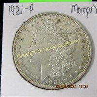 US 1921-P MORGAN SILVER DOLLAR