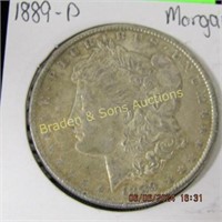 US 1889-P MORGAN SILVER DOLLAR