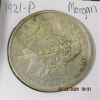 US 1921-P MORGAN SILVER DOLLAR