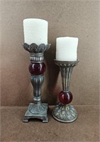 2 Misc. Red Lucite Candle Holders
