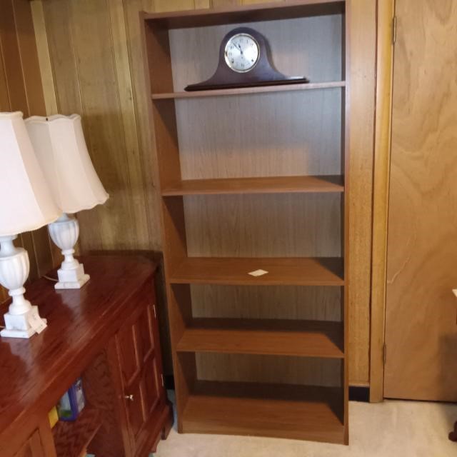 Bookcase with Mantle Clock