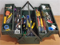 Green Metal Toolbox w/ Tools