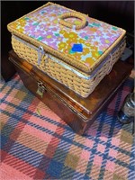 2 Sewing Baskets with Contents