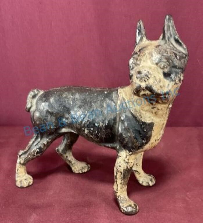 Antique cast-iron dog doorstop