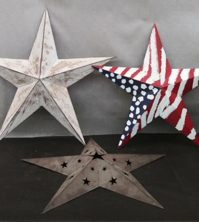 3 Metal Stars Approx 24" & 27"