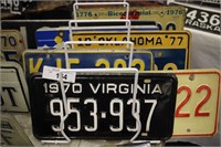 8PC COLLECTION OF 1970'S LICENSE PLATES