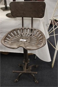 CAST IRON STOOL WITH BACK