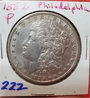 1882-P Morgan US silver dollar Philadelphia XF