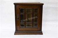 Antique Hand Carved Wall Petite Display Cabinet