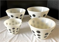 Vintage Fire King Polka Dot Nesting Bowl Set