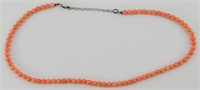 Vintage Coral and Sterling Beads - 20 ½”