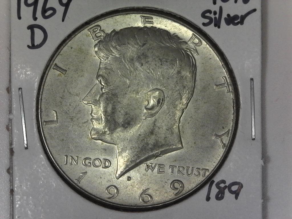 1969-D 40% Silver Kennedy Half Dollar