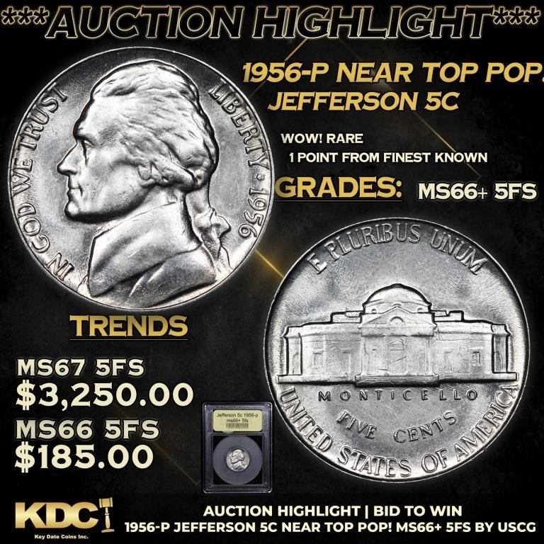 ***Auction Highlight*** 1956-p Jefferson Nickel Ne