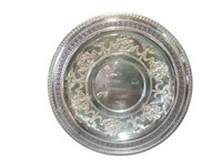 Elegant Silver Plate with Intricate Design - Class