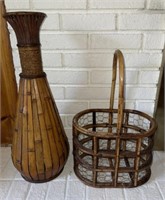 Bamboo Vase and Basket