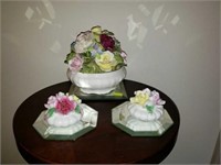 Set of 3 Fine Bone China Floral Bouquets