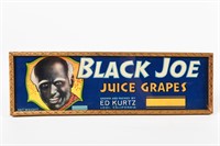 BLACK JOE JUICE GRAPES PAPER CRATE LABEL