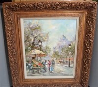 Original Oil on Canvas Paris scene by M. Torrens