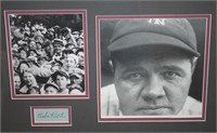 Babe Ruth Cut Autograph Framed w/ Photos & COA