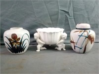 Vintage Decor Includes 2- 5" Glossy Porcelain