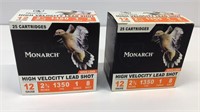 12 ga Monarch Shot, 2 boxes,full