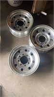 Set of 3 wheels, 16 x 7 Ford truck eight bolt