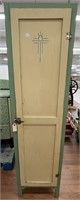 Vintage Green/Ivory Painted Kitchen Floor Cabinet
